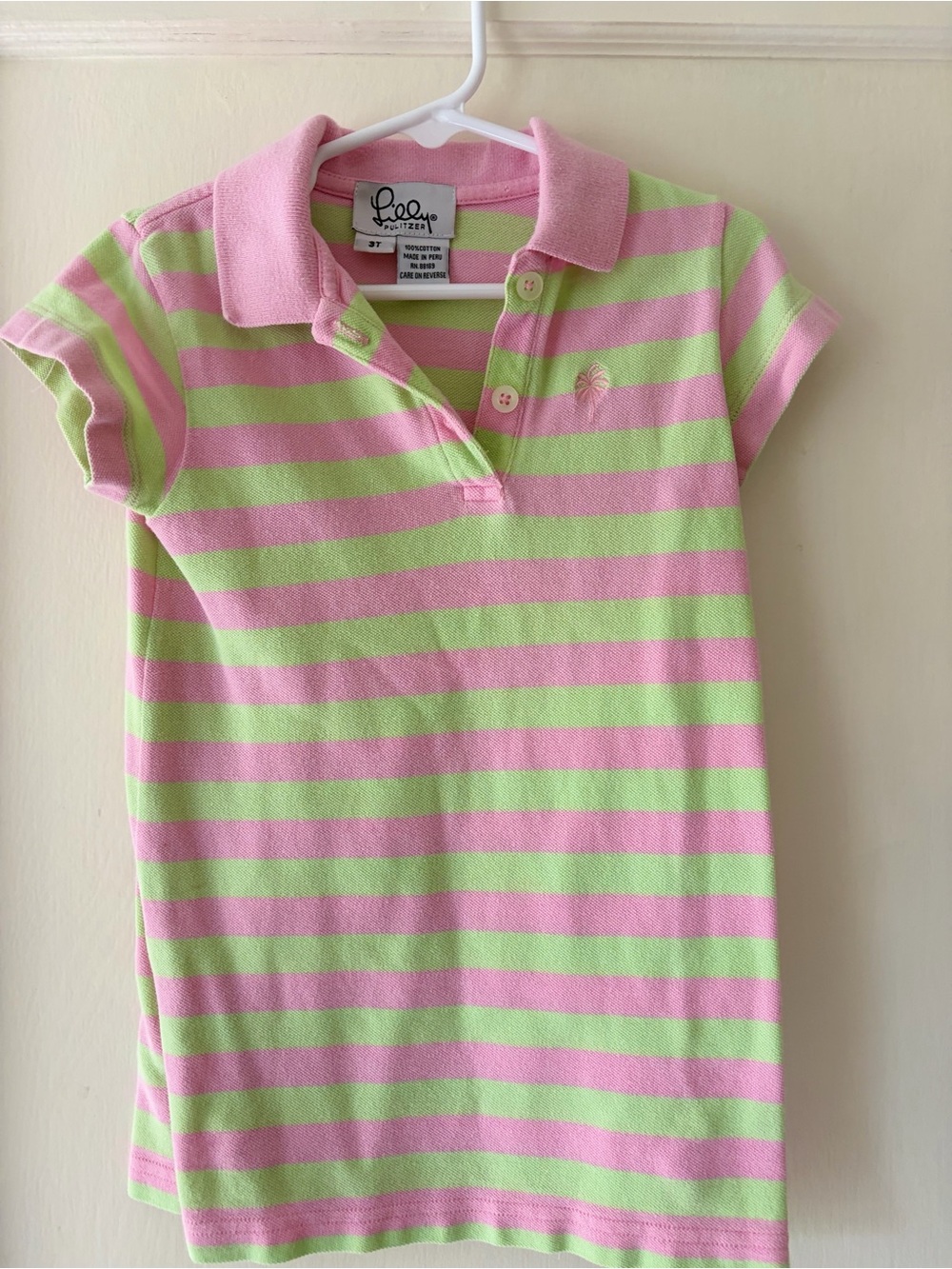 Lilly Pulitzer  vintage Pink & Lime Striped Polo Dress